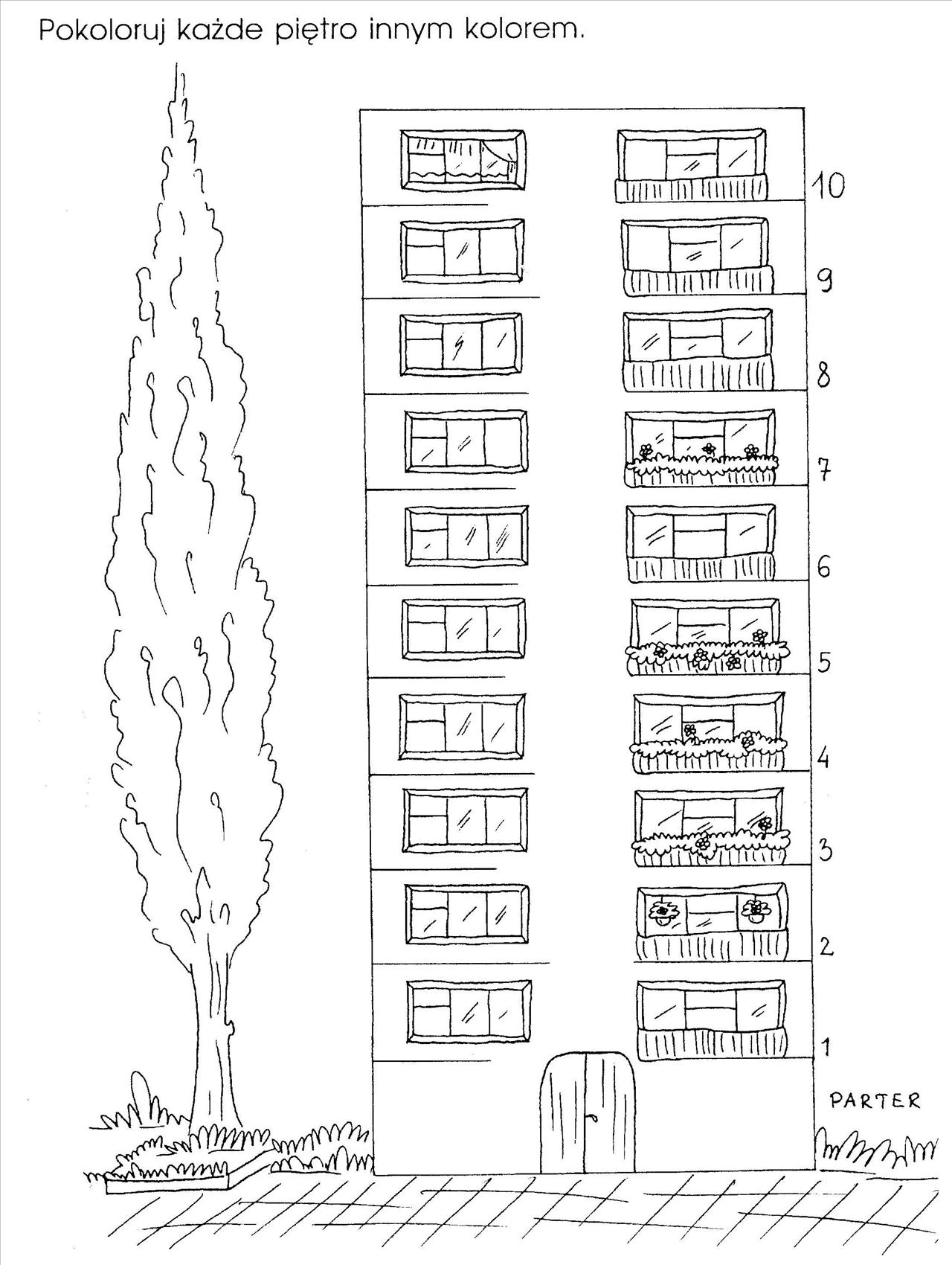 Domy i mieszkania kolorowanki